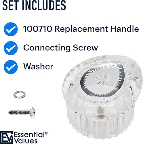 Miniatura 5 de Essential Values Repuesto de mango de ducha – Compatible con pomo de ducha Moen (100710) y bañera – Compatible con el kit de mango de temperatura