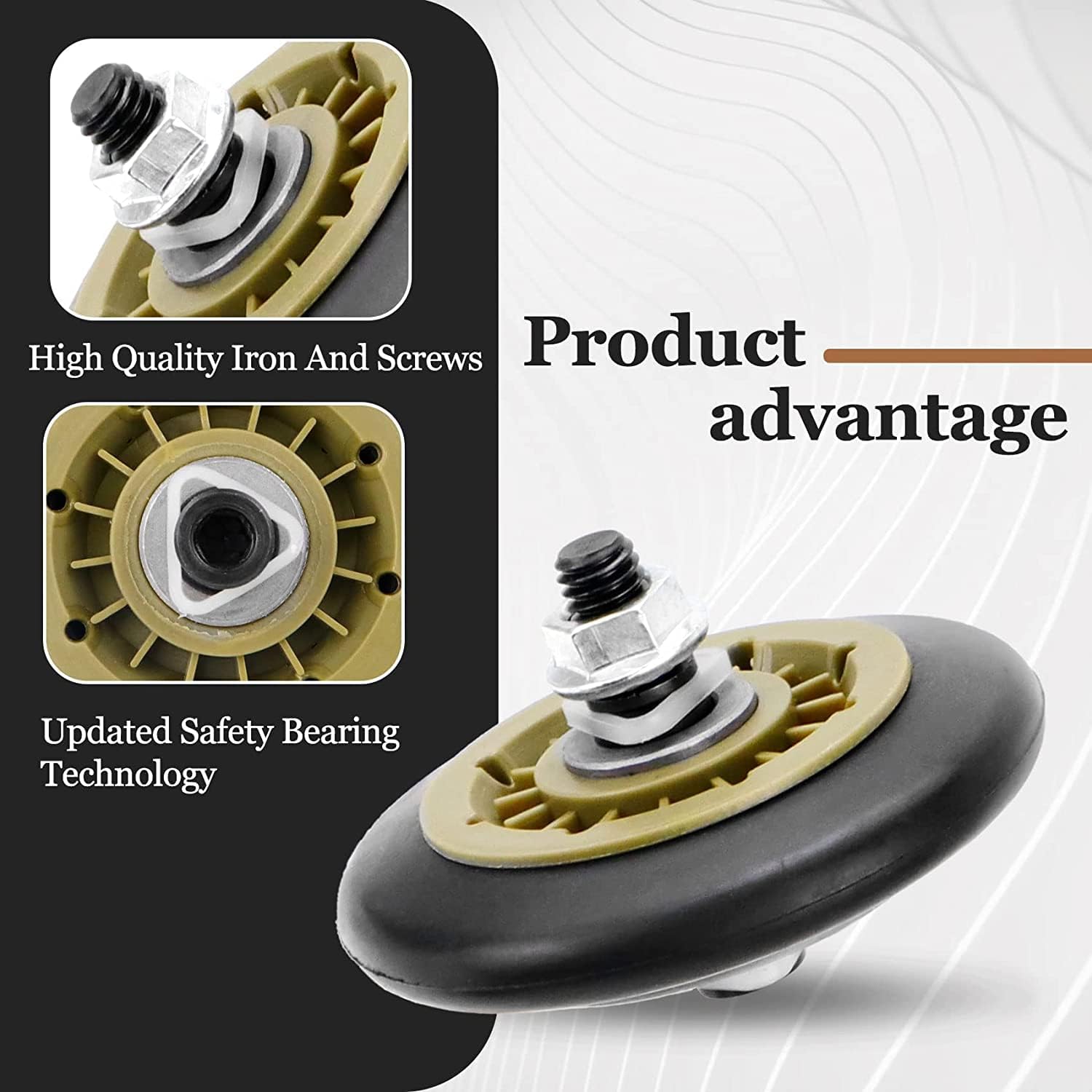 134715900 Clothes Dryer Drum Support Roller Compatible With electrolux Roller for Dryer, Replaces 5304523155 PS12746506 AP6977189 AP6979841 PS12416849 PS2349290 (5Pack), Figures 7 is Fit Models