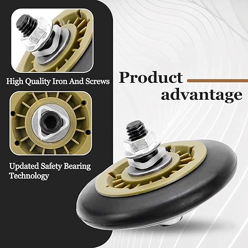 Miniatura 3 de Rodillo de soporte de tambor para secadora de ropa 134715900 compatible con rodillo electrolux para secadora, reemplaza 5304523155 PS12746506