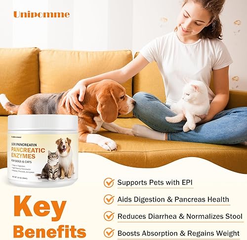 Miniatura 2 de 10 Ounces Pancreatic Enzymes for Dogs - 10x Pancreatin Formula for EPI Dog - Digestive Enzymes Powder for Pet Pancreatic Concerns, Supports Buddy