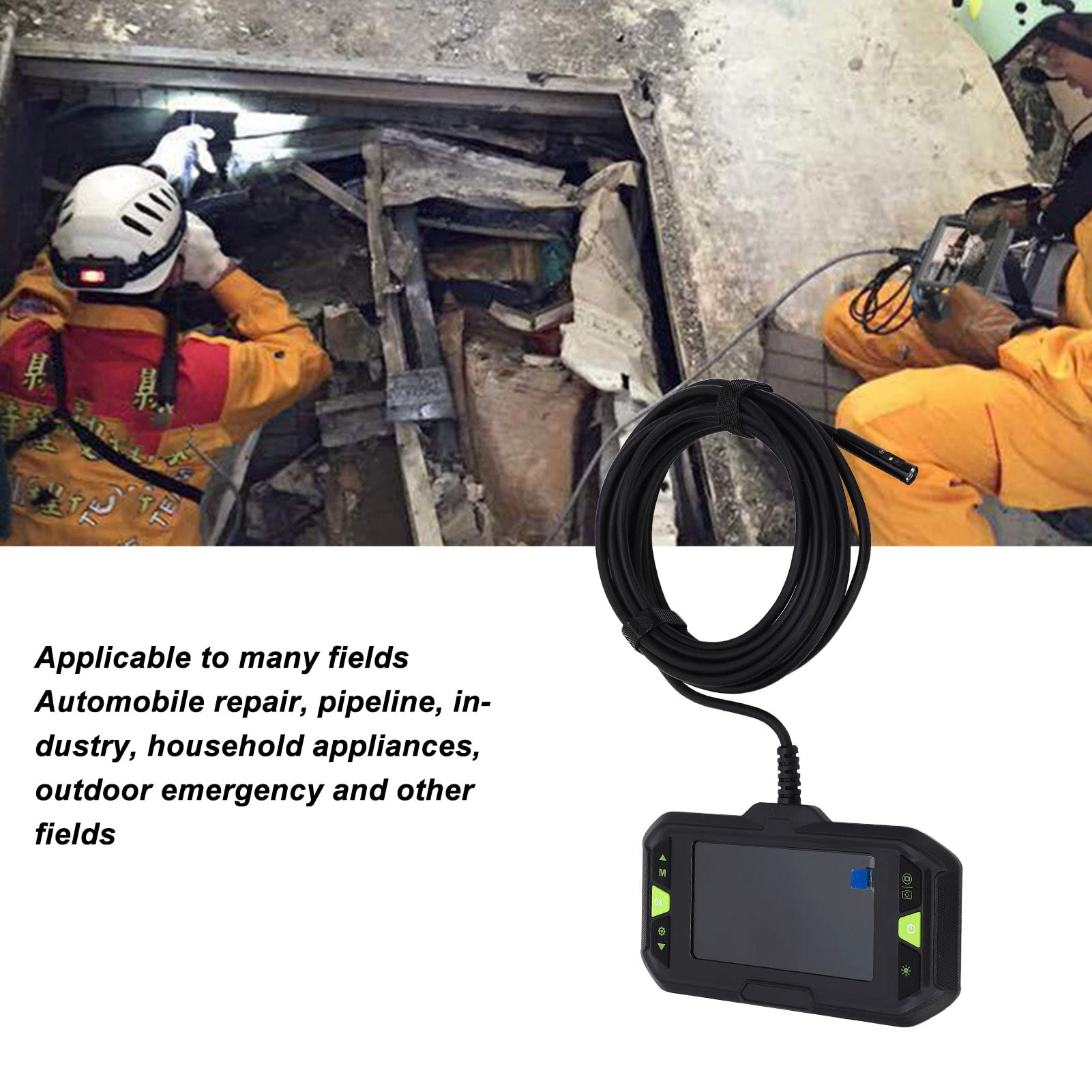 Endoskop-Endoskopkamera mit 4,3-Zoll-IPS-Bildschirm, ABS-Industrie-Endoskop, 3-Objektiv, 7,9-mm-Kamera, 1080P-Foto, IP67 Wasserdicht, für Rohrinspektion, Kanalwandmechanik