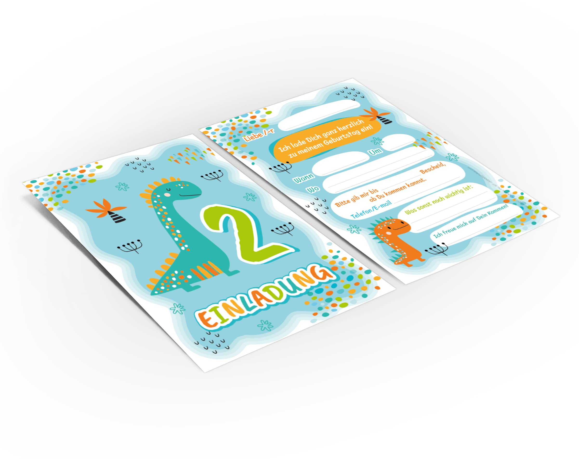 12 Einladungskarten 2. Geburtstag Dino Für Jungen – A6 Mit Umschlägen, UV-Lack, Inkl. Haftklebestreifen, Made In Germany 12 Einladungskarten 2. Geburtstag Dino Für Jungen – A6 Mit Umschlägen, UV-Lack, Inkl. Haftklebestreifen, Made In Germany