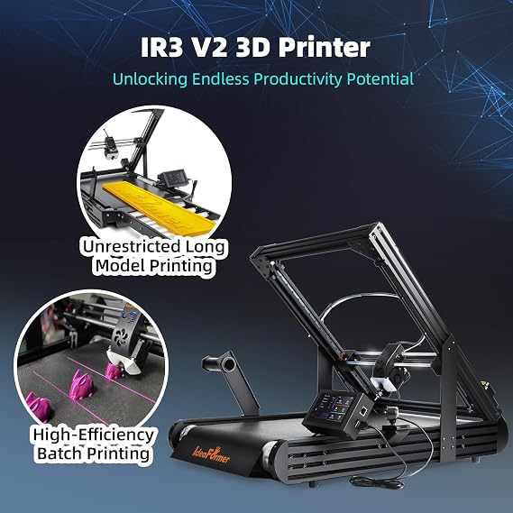 Infinite Z Axis Conveyor Belt 3D Printer with Extended Roller Enclosure 250250mm, IR3 V2 Belt 3D Printer for Long/Batch Printing
