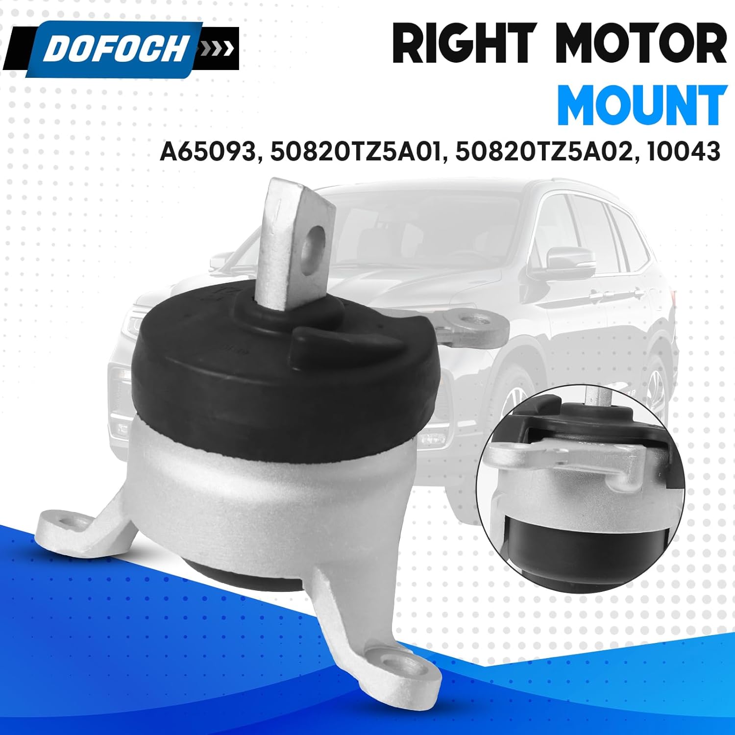 Engine Motor Mount Fit for Pilot 3.5L 9 Speed Trans 2016-2022, Passport 2019-2024, Ridgeline 2021-2023, MDX 2017-2020 3.5L V6 Engine, Replacement for A45002 A65093 A45003 A65100
