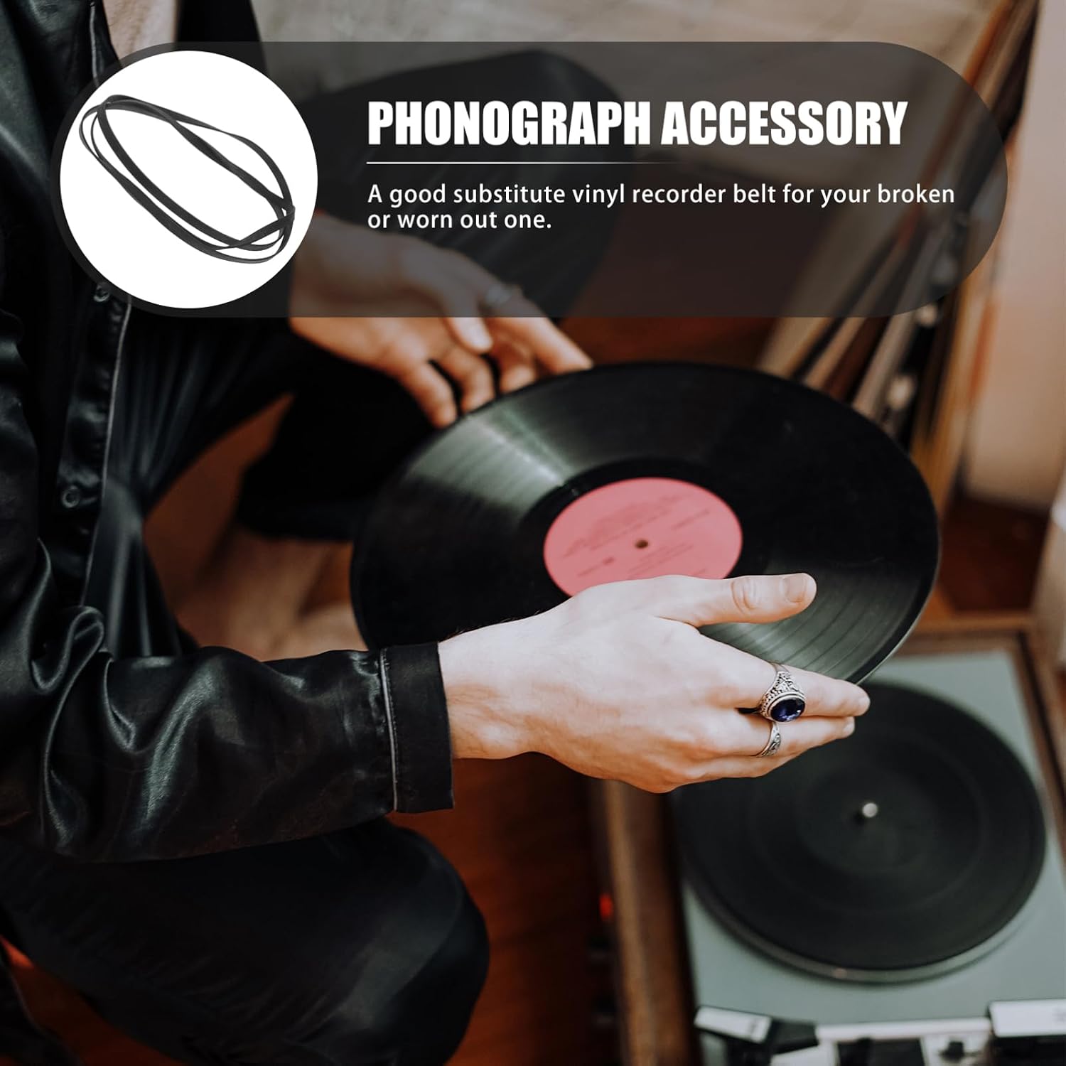 Recorder Rubber Belt for Cassette Player Stretch-Resistant Rubber Belt Replacement for Turntables Phonographs and Electric Players Design