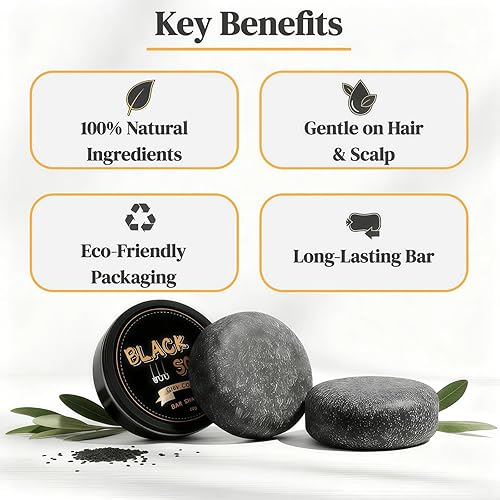 Miniatura 2 de 2 barras inversas de cabello gris, jabones de champú natural para oscurecer el cabello, jabón negro para cobertura de cabello gris, limpieza