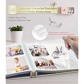 Artfeel Photo Album Self Adhesive Scrapbook Album for 3x5 4x6 5x7 8x10 Pictures,40 Pages Linen Cover with Display Window DIY Photo Book,Ideal Gifts for Family Travel Wedding Baby
