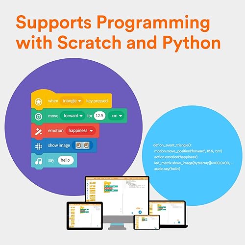 Miniatura 2 de Matatalab VinciBot Coding Robot for Kids 8-12, STEM Educational Toy, Scratch & Python Programming Robot with Remote Controller, AI Smart Robot Gift