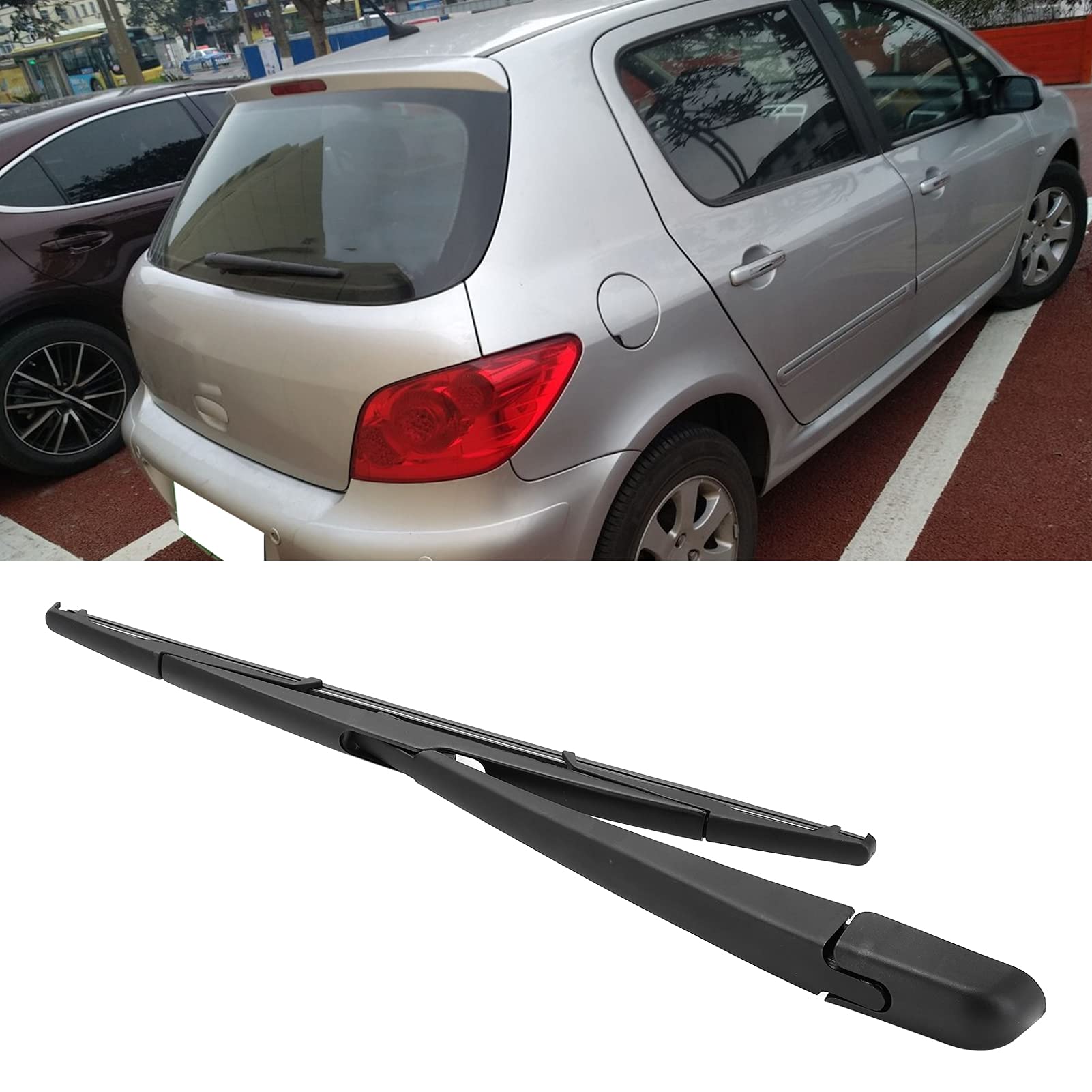 OUKENS Limpiaparabrisas Trasero De Coche, Brazo De Limpiaparabrisas Trasero, Juego De Cuchillas 6429T1, Repuesto Para Peugeot 307 2000-2012
