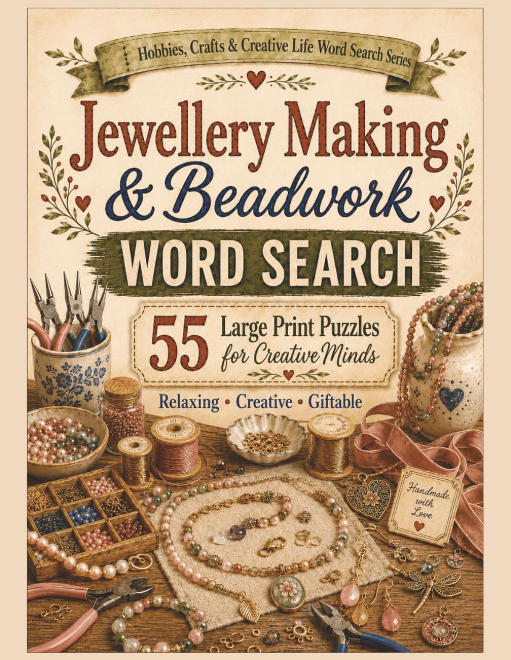 Jewellery Making & Beadwork Word Search: 55 Large Print Puzzles for Creative Minds (Hobbies, Crafts and Creative Life Word Search Series)