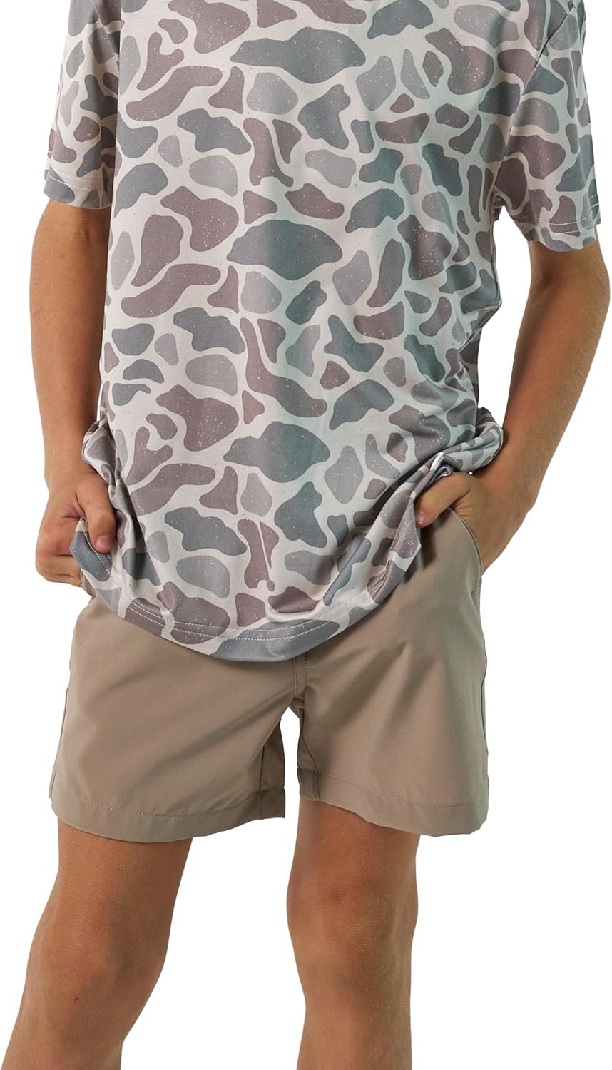 Burlebo Youth Go to Tee Lightweight Performance T Shirt for Kids, Breathable Athletic Short Sleeve Shirt