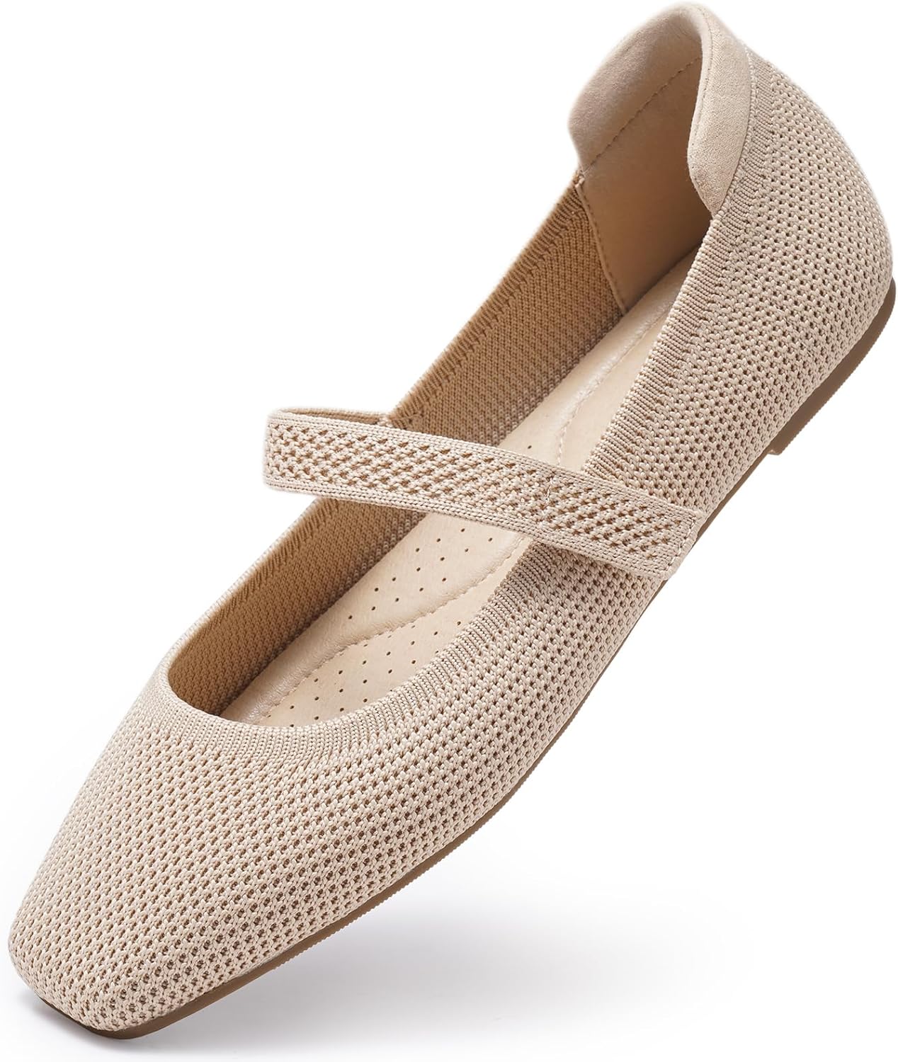 MaxMuxun Women's Ballet Flats Square Toe Mary Jane Shoes Women Arch Support Comfortable Walking Shoes Knit Ballerina Flats for Casual Office Dressy Business - Image 6