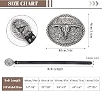SANSTHS Cowboy Belts pour hommes Femmes, ceinture en cuir occidental avec gros boucles Pays mexicain Black Longhorn Bull Ceinture pour Jeans