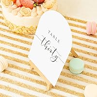 Vista 5 de Crisky Tarjetas de números de mesa con diseño de arco para bodas, aniversarios, cumpleaños, despedidas de soltera. Diseño negro de doble cara 4 x 6