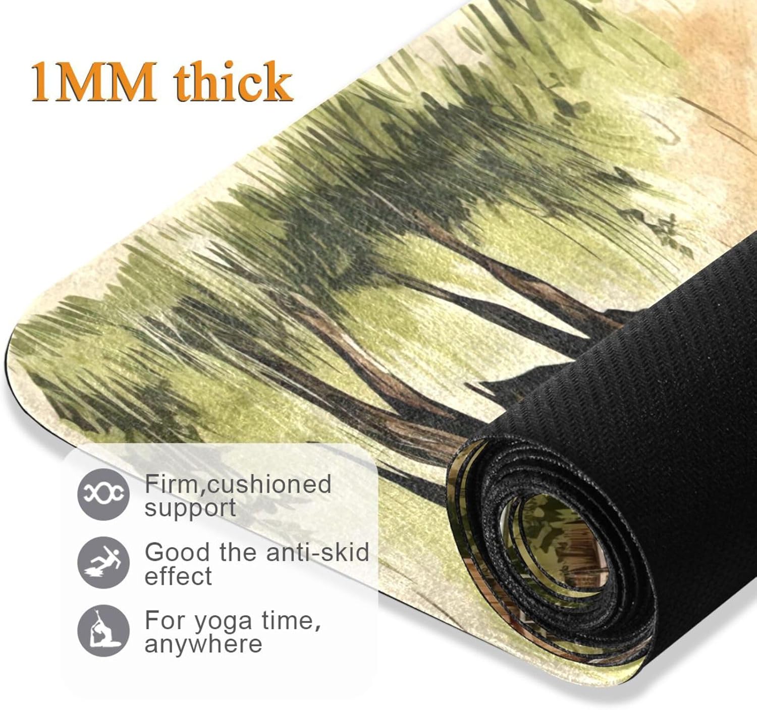Farm Animals Yoga Mat Non-Slip Fitness Mat for Pilates, Workout & Home Gym, 71x26 Inch Yoga Mats for Enhanced Yoga Practice