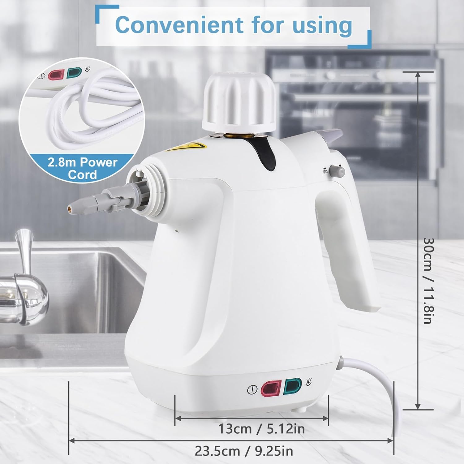 Handheld Steamer, 3bar Portable Steam Cleaners with 11 pcs Accessories, 1050W Multi-Purpose Steam Cleaning