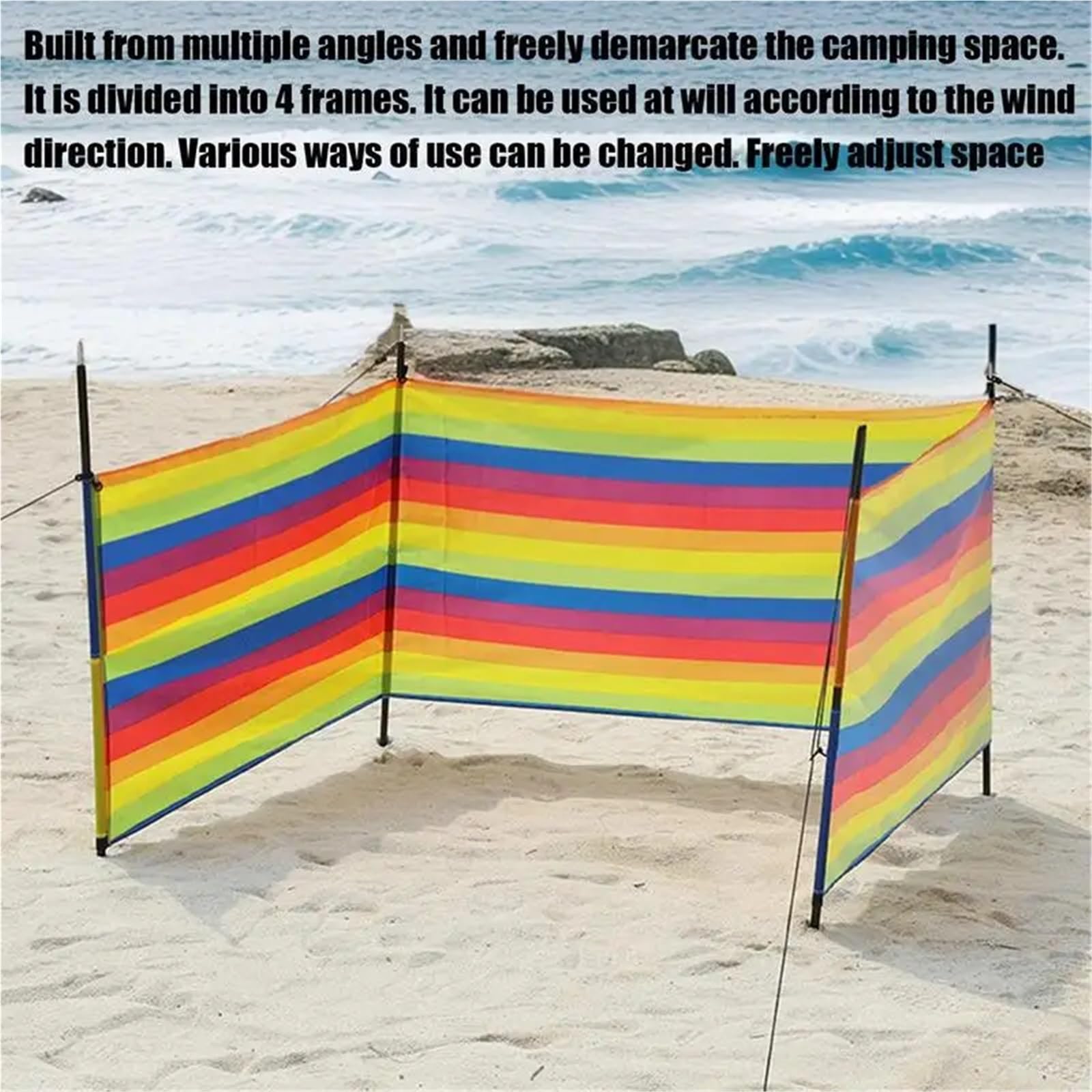 Paravento da Spiaggia Barriera frangivento for Campeggio, Spiaggia, Privacy, Riparo, Tenda Antivento, Portatile, for Esterni(S)
