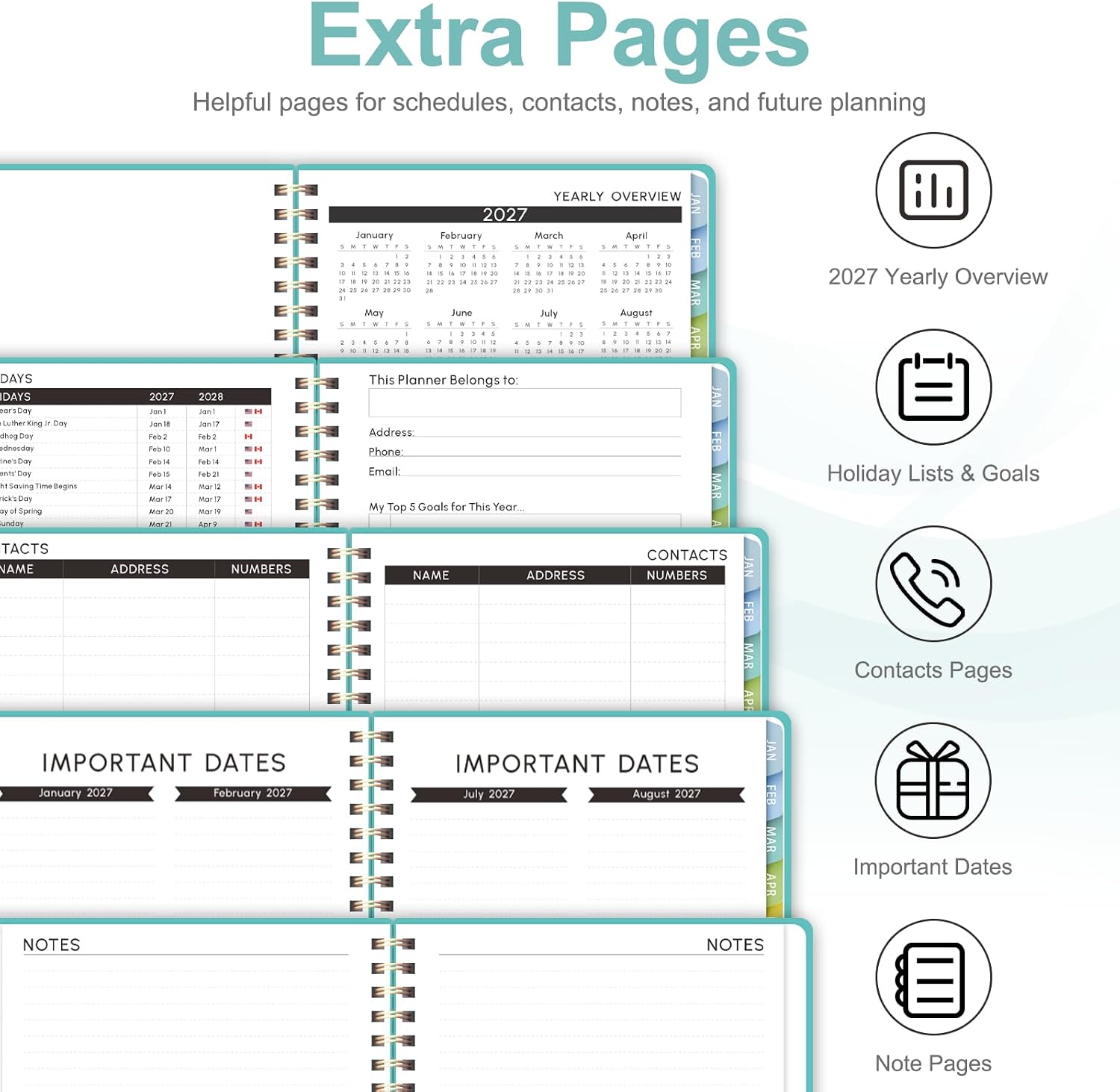 2027 Planner, Weekly and Monthly Calendar Planner Book image 5