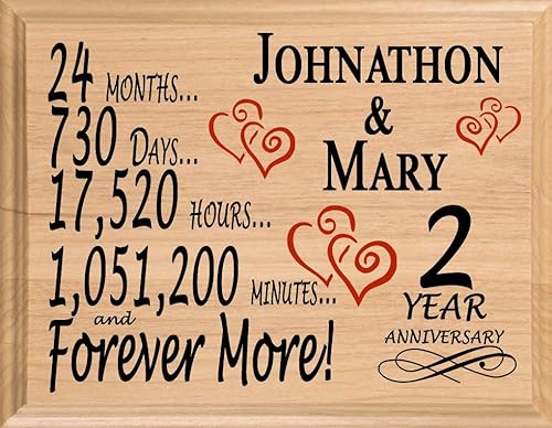 Miniatura 63 de Placa de regalo personalizada para el primer aniversario, regalo de boda para esposa, marido, pareja, él, ella, madera maciza, fabricado en los