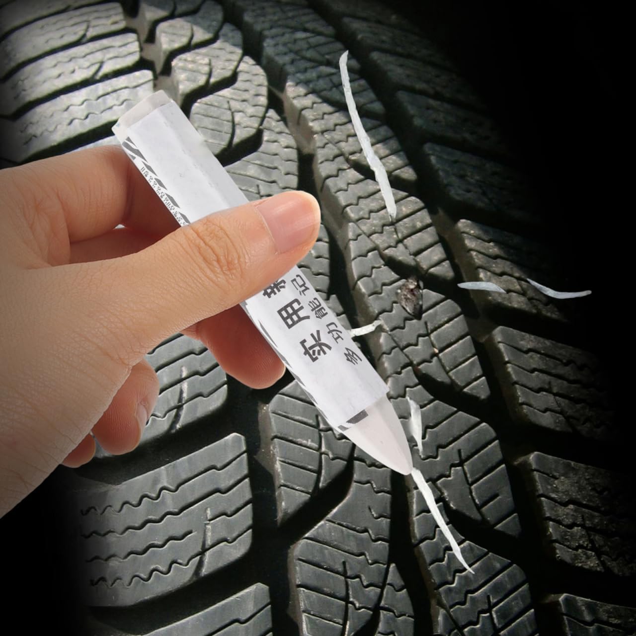 OSALADI Waterproof Tire Crayon Set 5 Pieces White Tire Markers for Car Repair Auto Maintenance Durable Wax Paint Pens for and Car Parts Marking