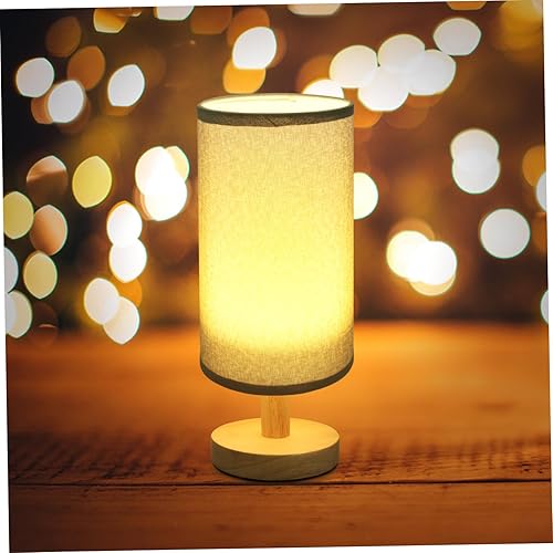 Miniatura 2 de DOITOOL Pequeñas lámparas USB lino lámpara de mesa de tela de madera Corea y Japón lámpara de mesa