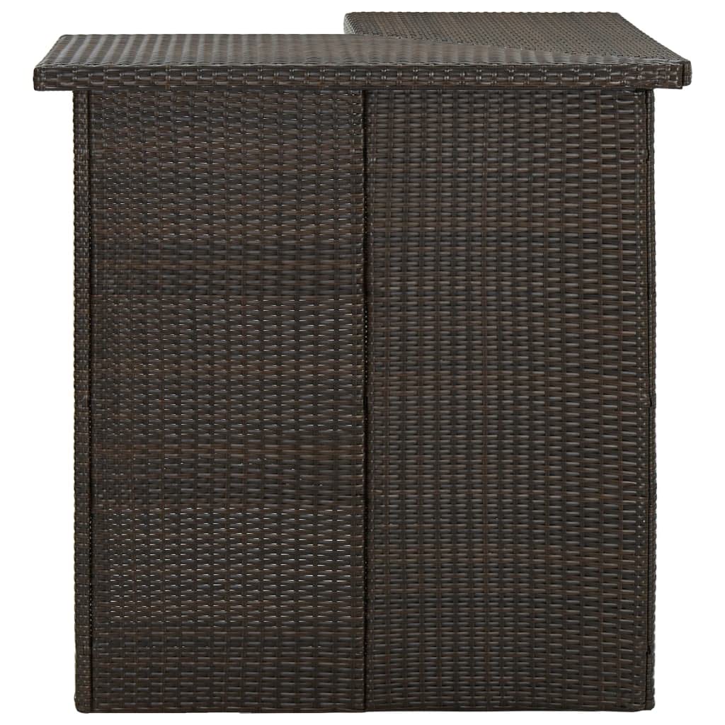 vidaXL Set de Bar para Jardín 4 Piezas y Cojines Asiento Silla Mesa Patio Terraza Barra Bistró Muebles Mobiliario Ratán Sintético Marrón