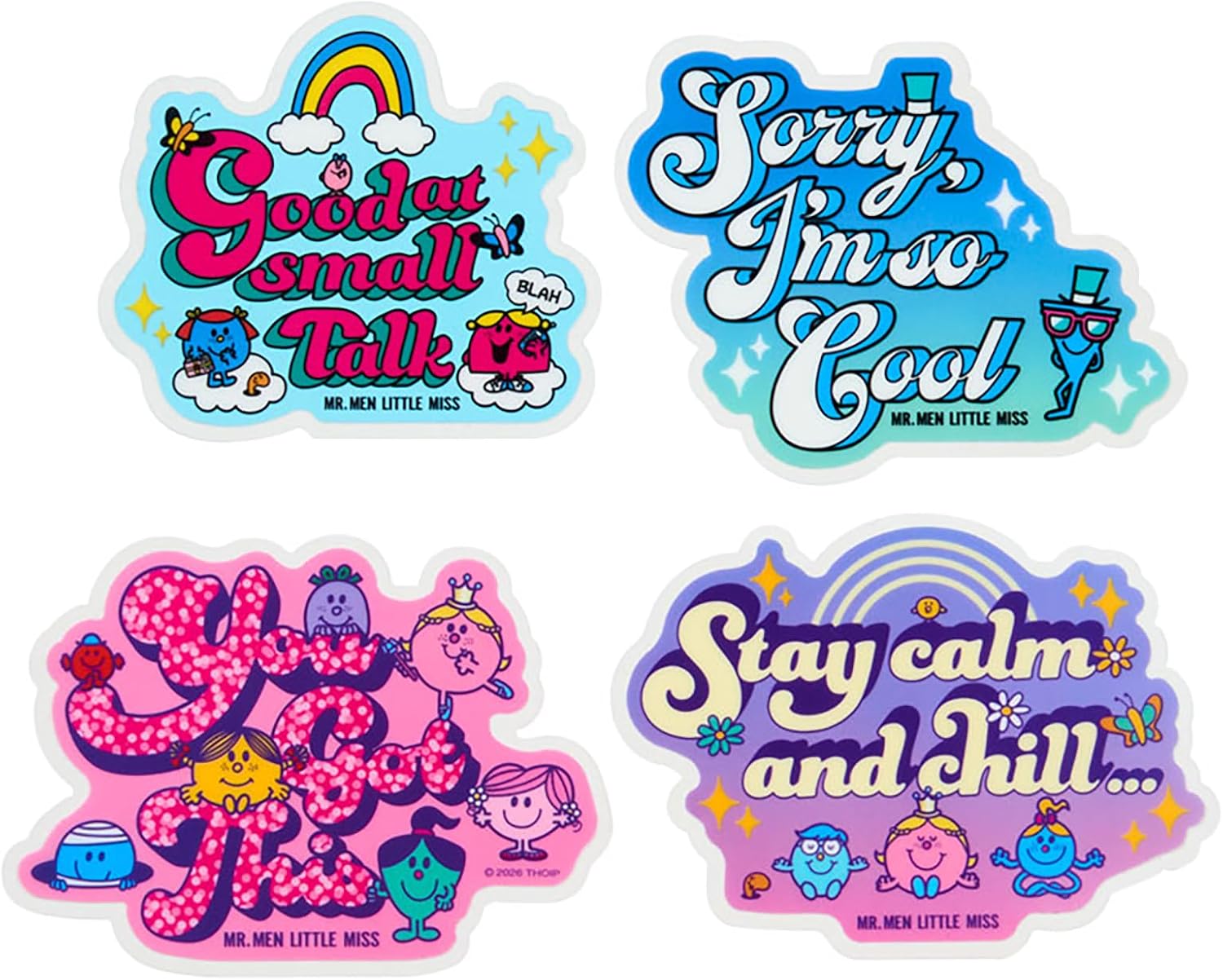 Sanrio 312843 Sticker Set (Mood Typographic Design), Mr Men and Little Misses, for Ages 3 and Up