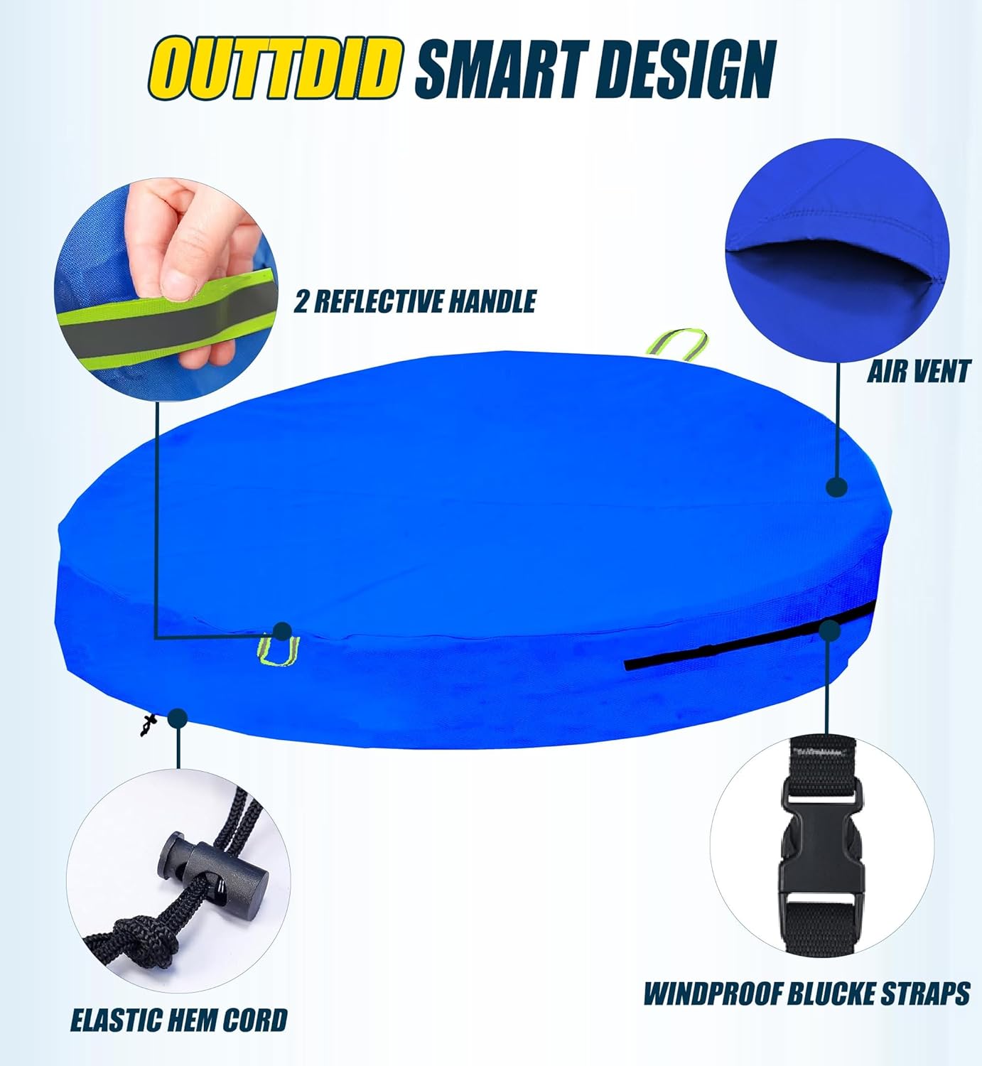 Outdoor Daybed Cover Waterproof, 600D Round Patio Sofa Cover, Heavy Duty Outdoor Canopy Daybed Sofa Cover - Ø75"X35''/18H