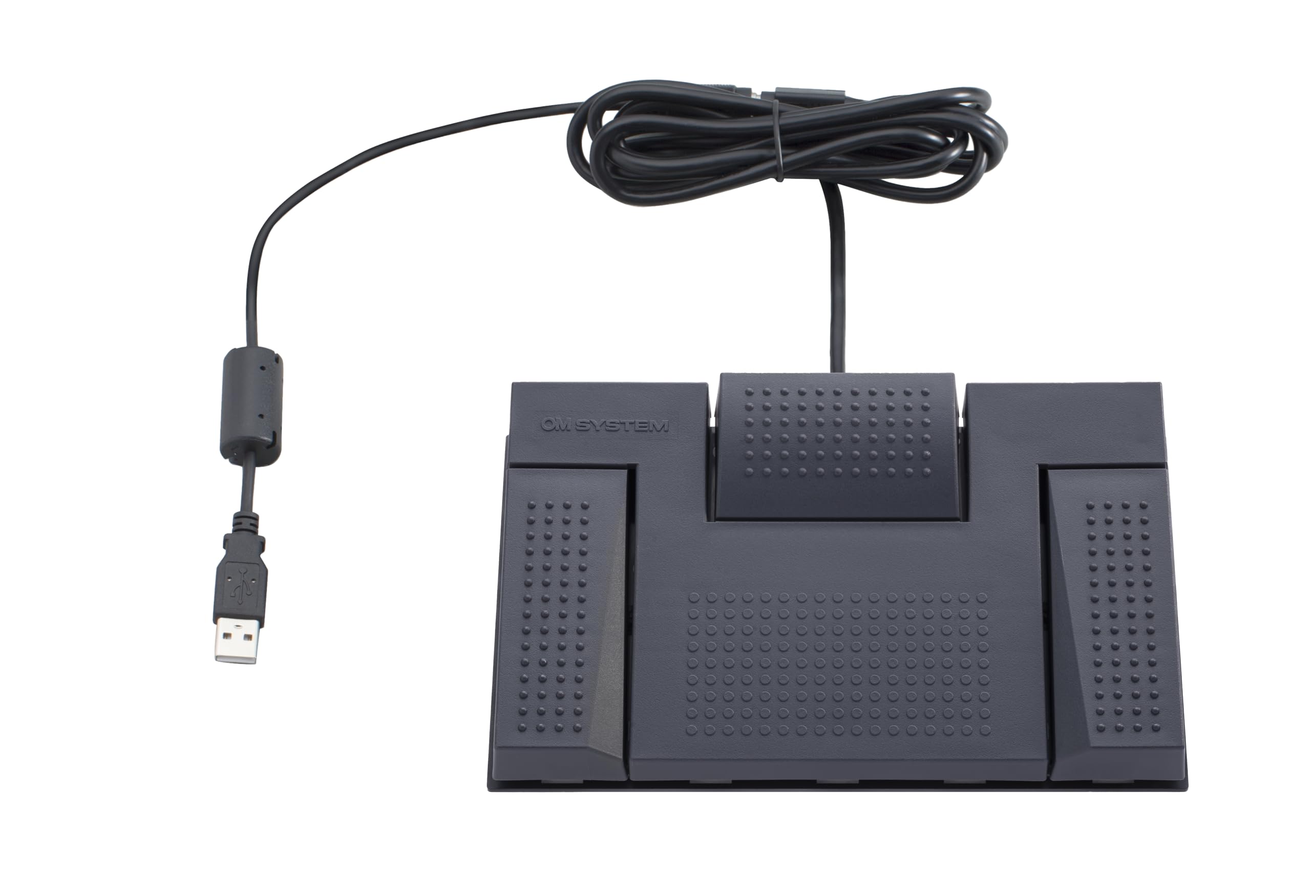 OM SYSTEM Pedaliera USB RS28N 3 Pedali Professionale – Comando a Pedale per Trascrizione, Compatibile Software ODMS, Ergonomica, Piedini Antiscivolo, Cavo 1,8m