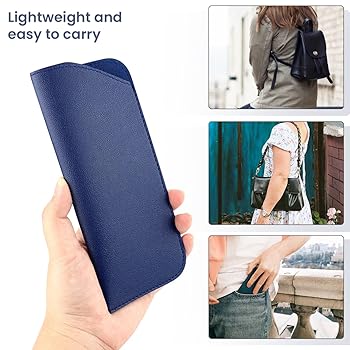 yuntop 4 Pack Soft Leather Glasses Case 7x3 Inch Eyeglasses