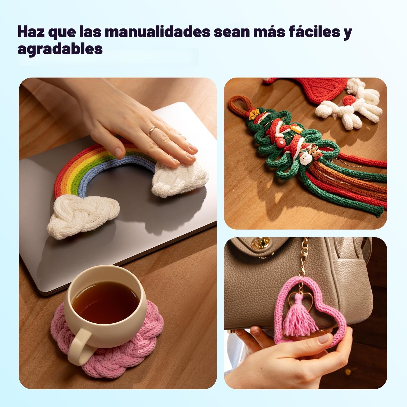 Caydo Tricotin Automatique, Machine de Tricotar Tejer, Eléctrico Máquina de Tejer, Mini Molino de Tejer, Herramienta de Tejer para el Hogar, DIY Máquina de Ganchillo para Adultos y Niños, Patente