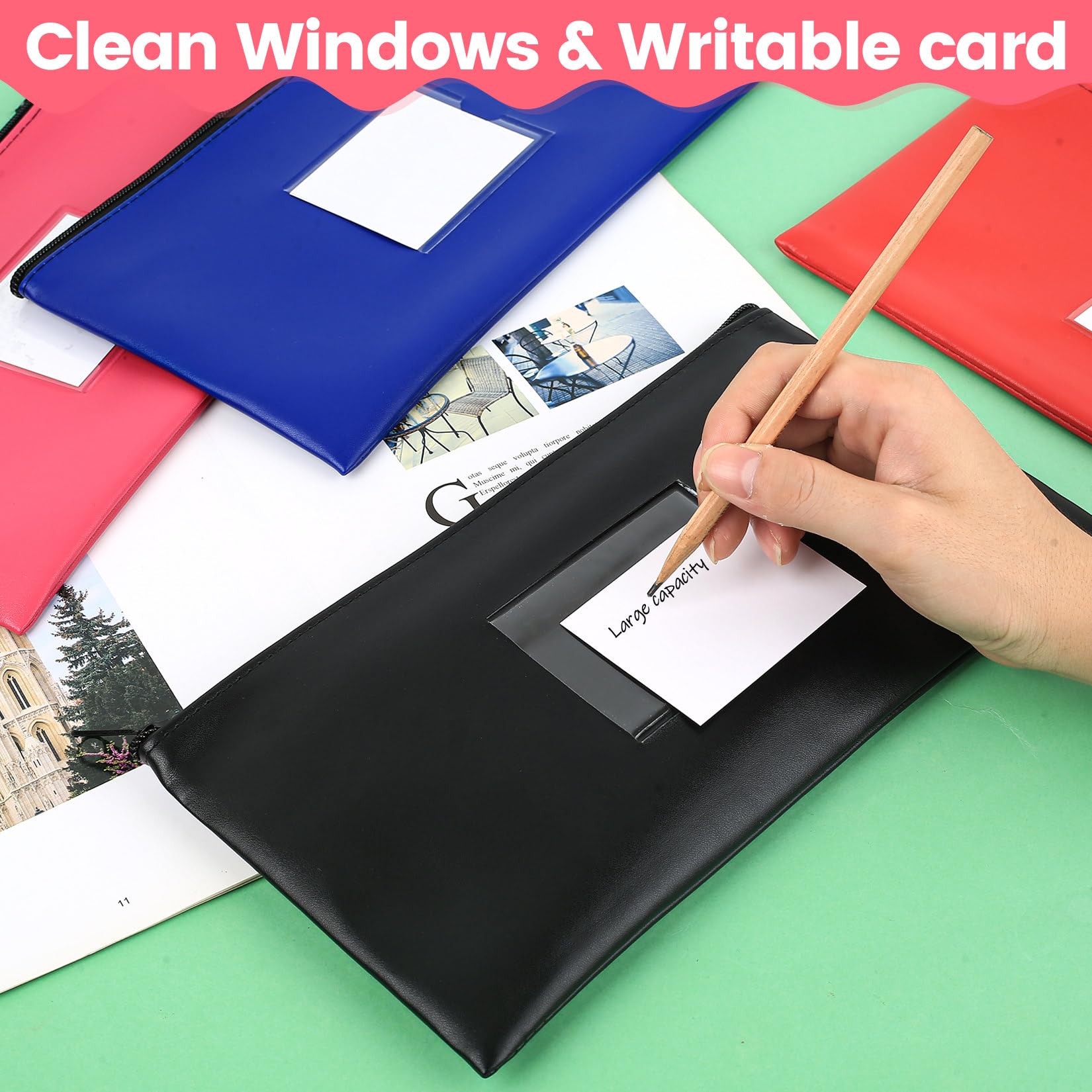 Lot De 4 Sacs Bancaires à Fermeture éclair, Pochette Pour Argent, Sac