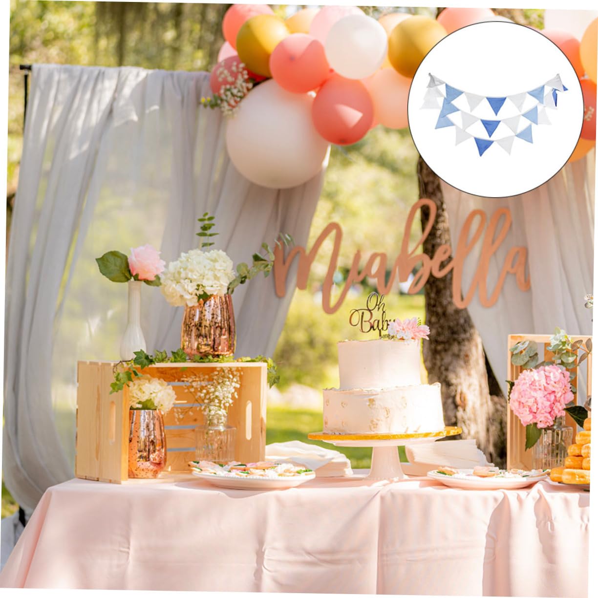 Toyvian 3pezzi Bandiere Triangolari Decorative Blu Per Matrimoni e Compleanni Di Bandierper Decorazioni Festive e Decorazioni Murali