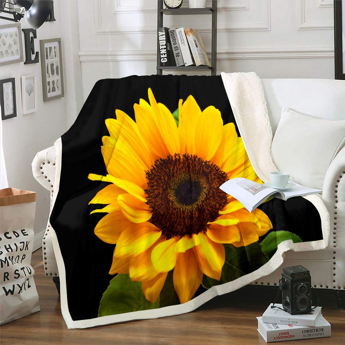 Perinsto Coperta in pile decorativa ultra morbida, calda, per