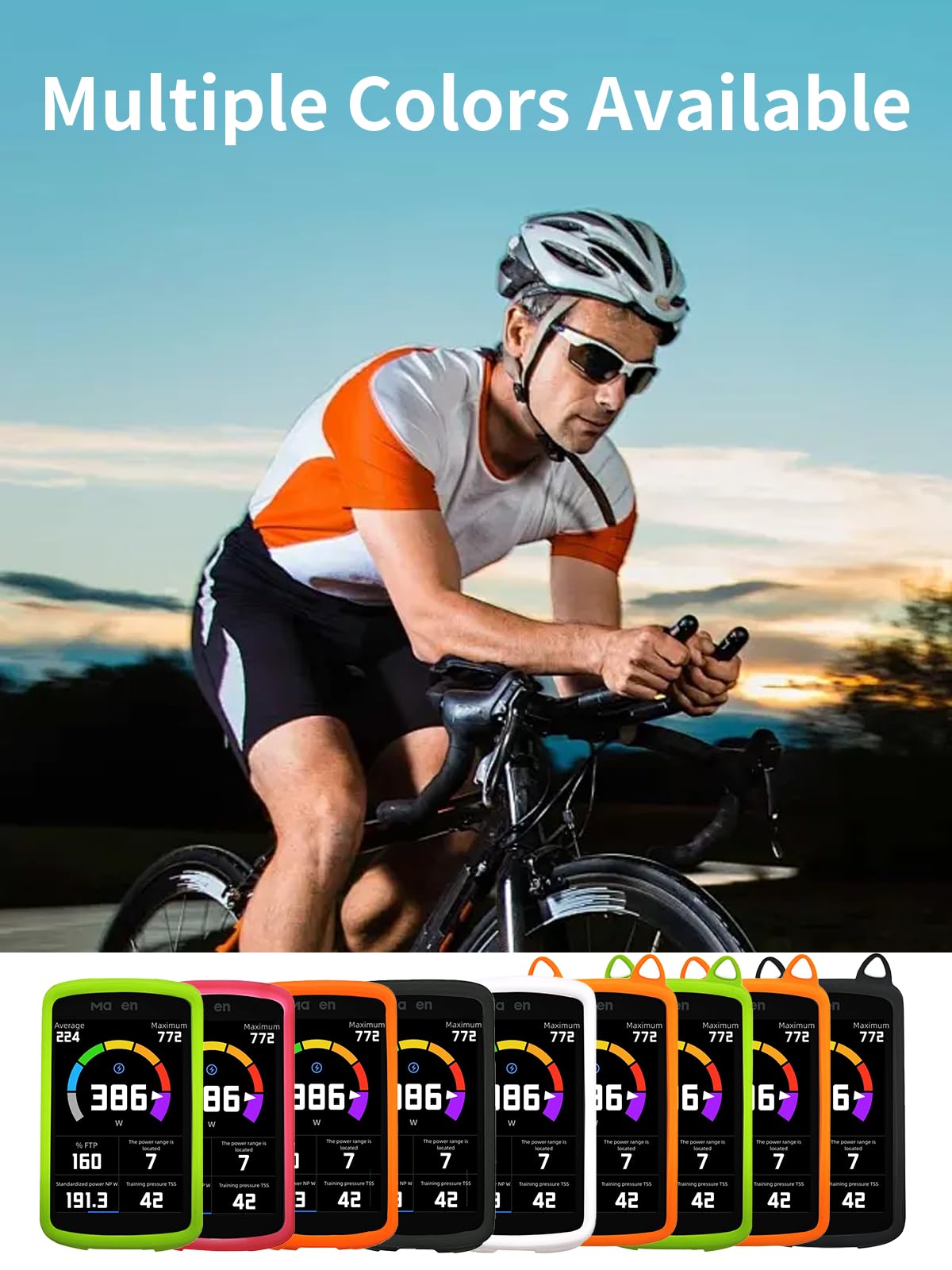 Custodia per ciclisti Magene C706, custodia protettiva in silicone toergy, copertura con fori precisi – Antiurto, impermeabile, comodo al tatto, nero