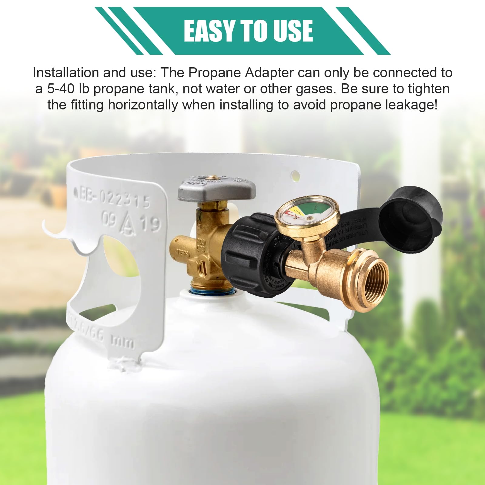 Propan-Tank-Messgerät, Propan-Tank-Messgerät, Füllstandsanzeige, Leckdetektor für 2,3 kg - 18,1 kg Propangas-Tanks mit QCC1/Typ, universell für BBQ-Gasgrill, Propangas-Heizung, Wohnmobil,