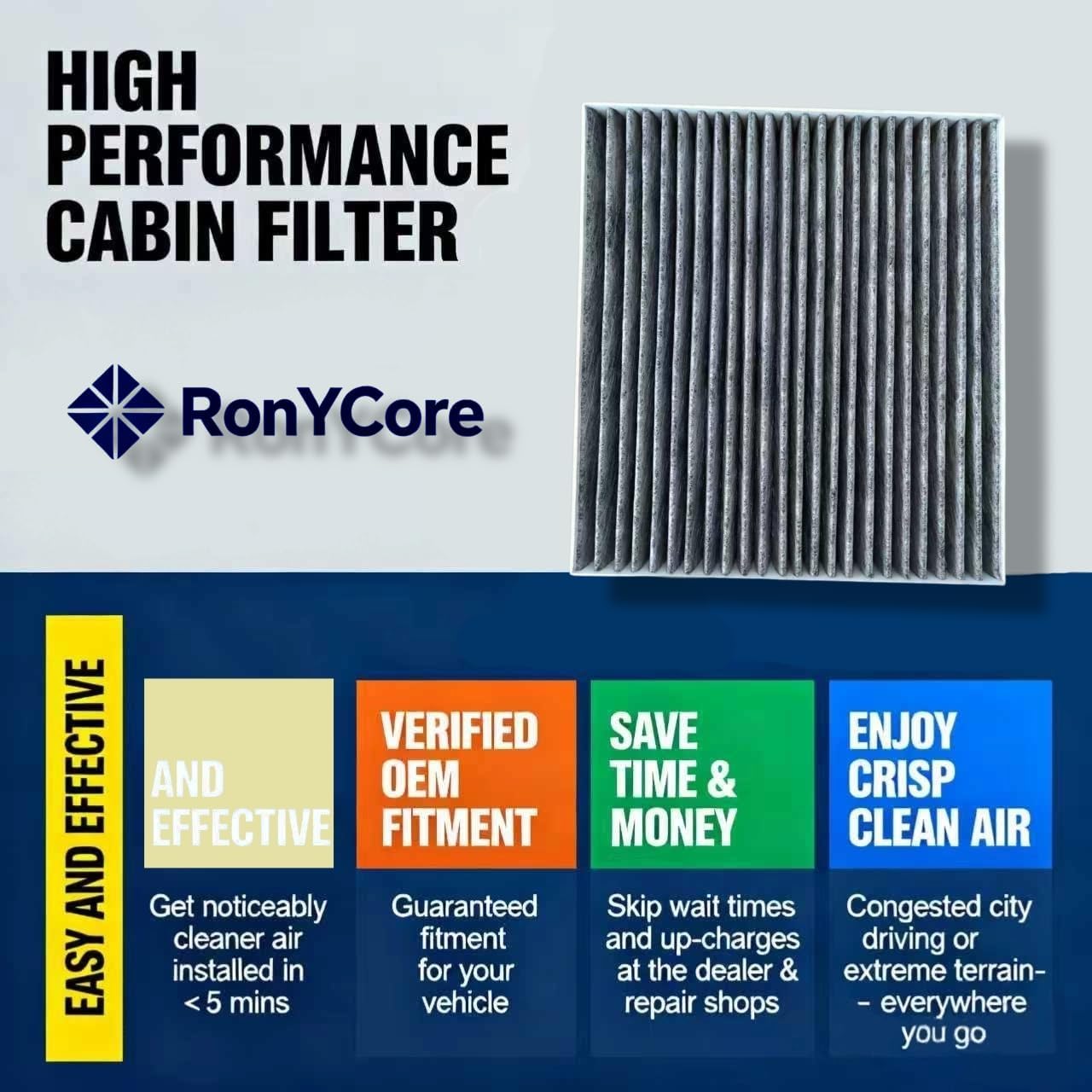 87139-52020 Premium Cabin Air Filter with Activated Carbon, for Select Jaguar Land Rover Lexus Toyota Models image 3