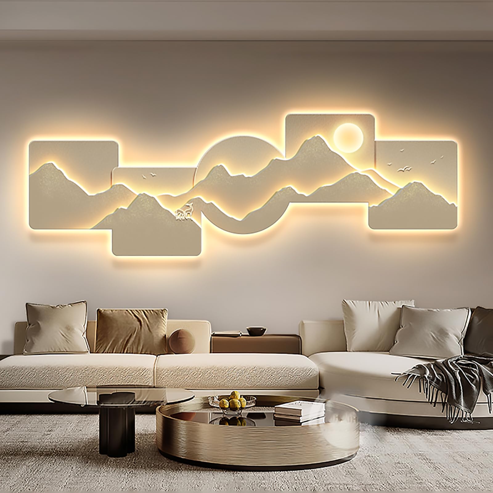Amazon.com: 3D Wall Decor, Modern Wall Art Sculpture with Lighting