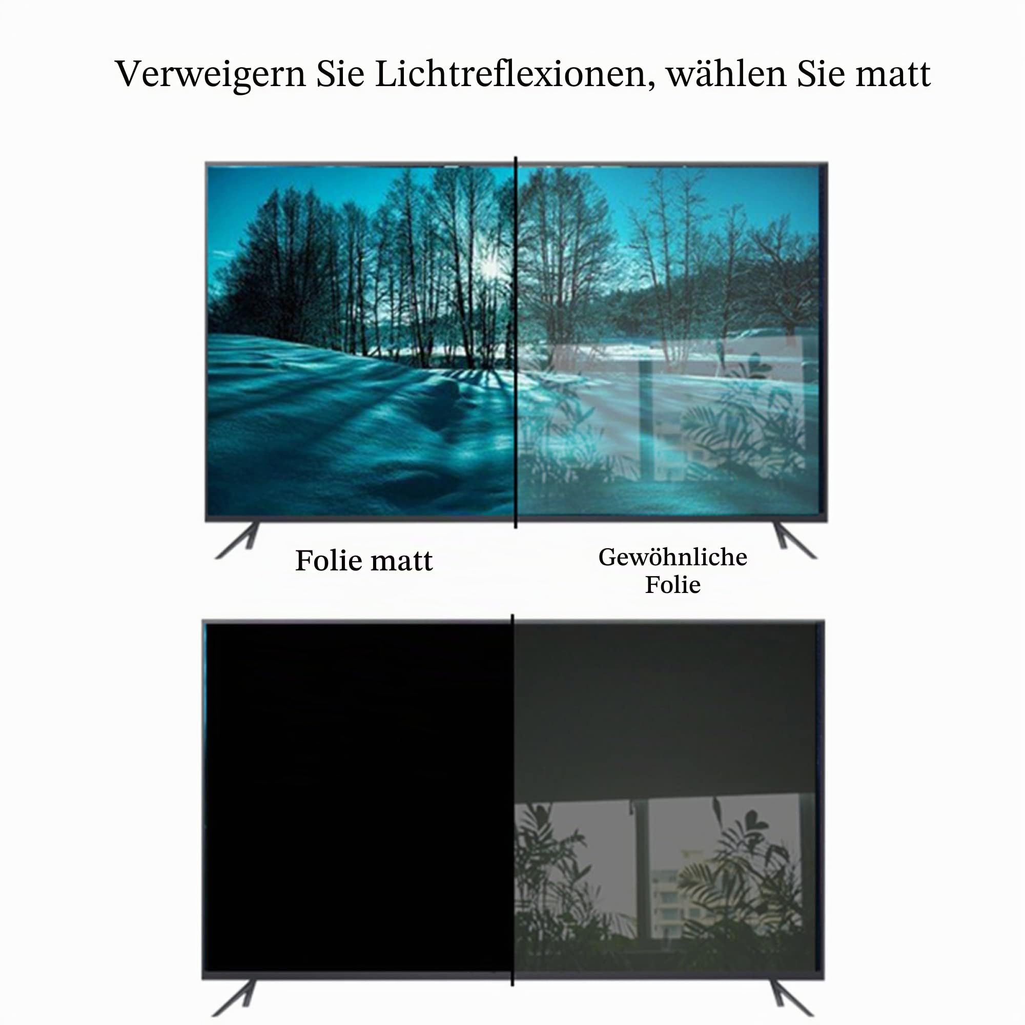 CUNIO Anti Glare TV Bildschirm Folie, TV Glare 43-65inch Indoor Mattierte Staubdichte Filter Anti-Kratz Folie, Anti-Strahlung Rate Bis Zu 90%, Schutz Der Augen Keine Blasen / 65in1440x809mm