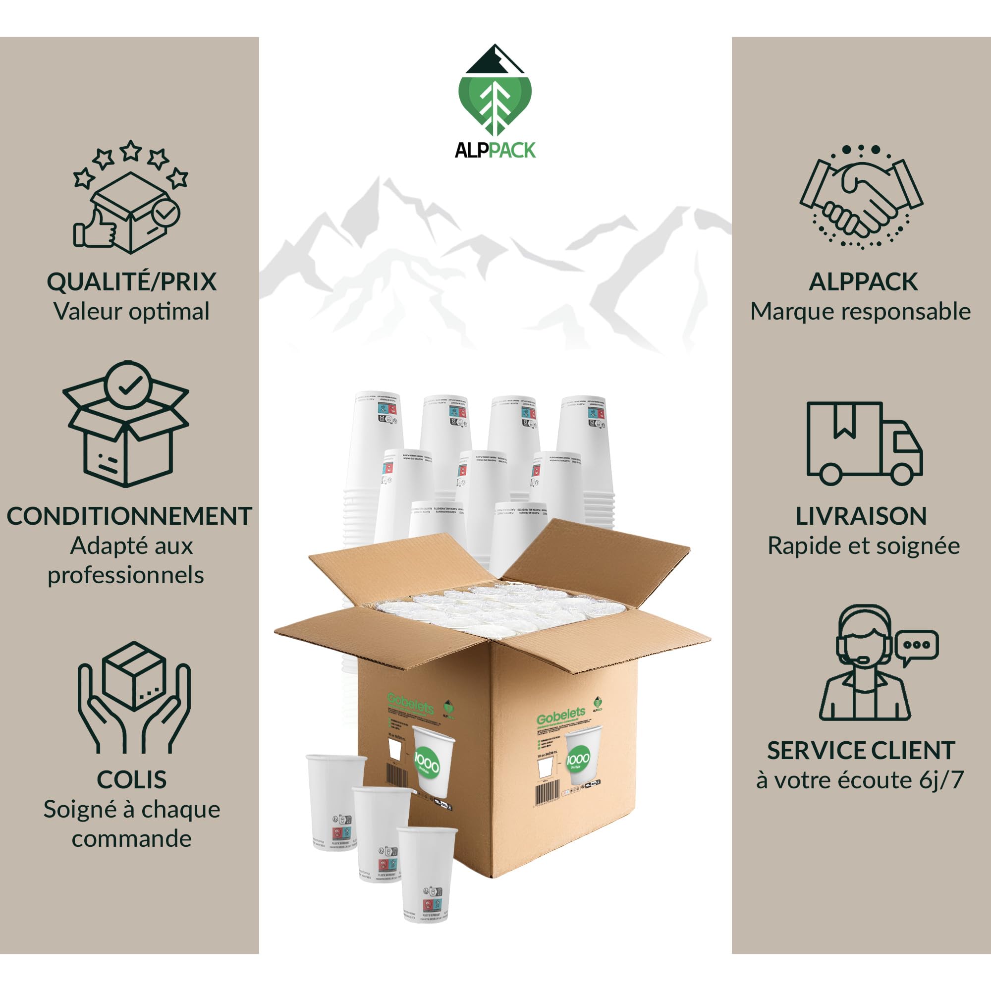 Juego de 1000 vasos desechables de cartón blanco 10 oz / 30-35 cl - vasos desechables para cócteles, jugos, bebidas calientes y frías, resistentes al calor, para fiestas, eventos y profesionales