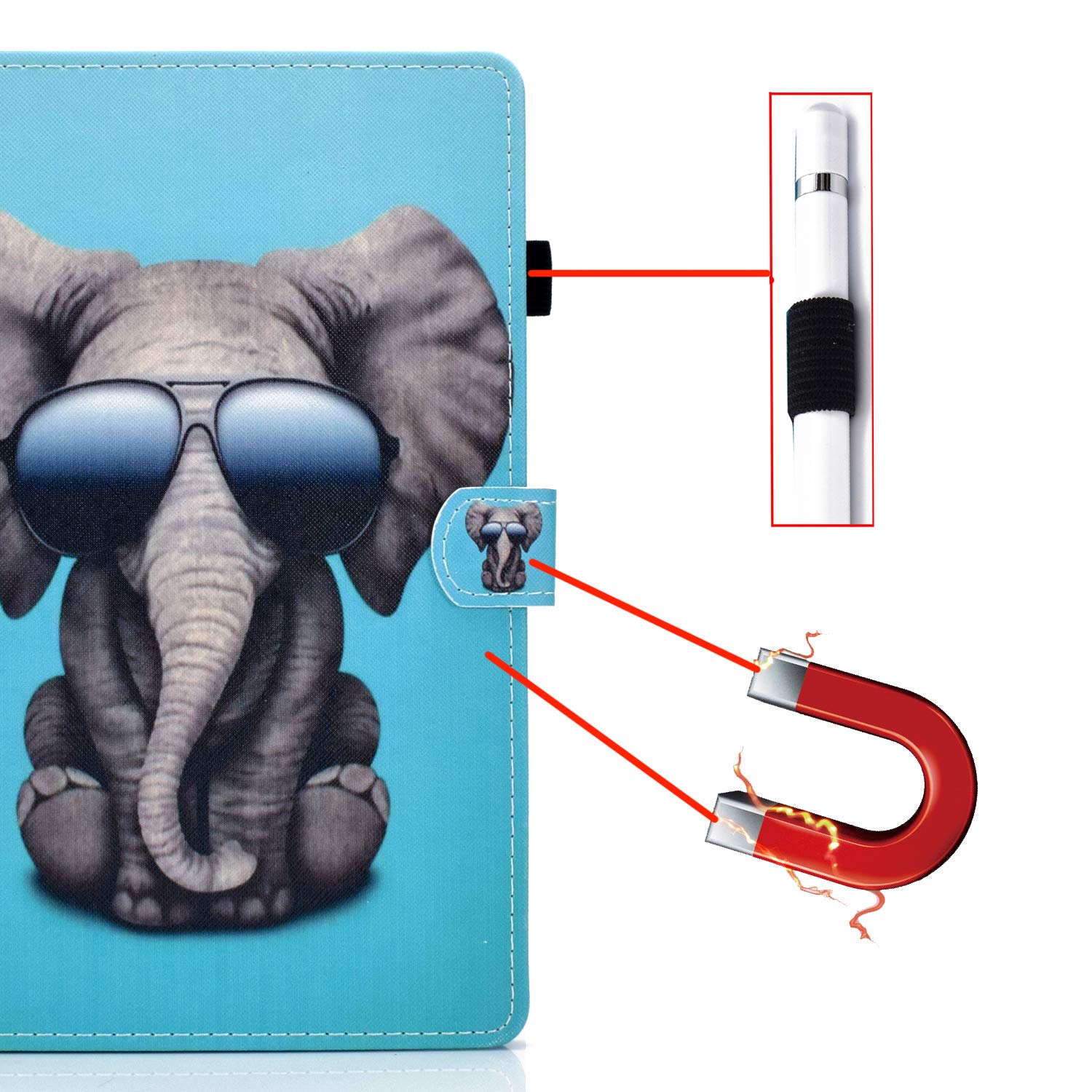 Custodia Universale 10.1 Pollici Per Tablet LNMBBS P30, TOSCIDO P20, FACETEL Q3 - Cover Sottile Con Supporto, Grigia
