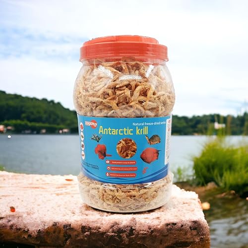 Miniatura 3 de toyuto Mezcla de krill y camarones liofilizados de primera calidad, ideal para Arowana, Koi, cíclidos tropicales y tortugas, alimento flotante de