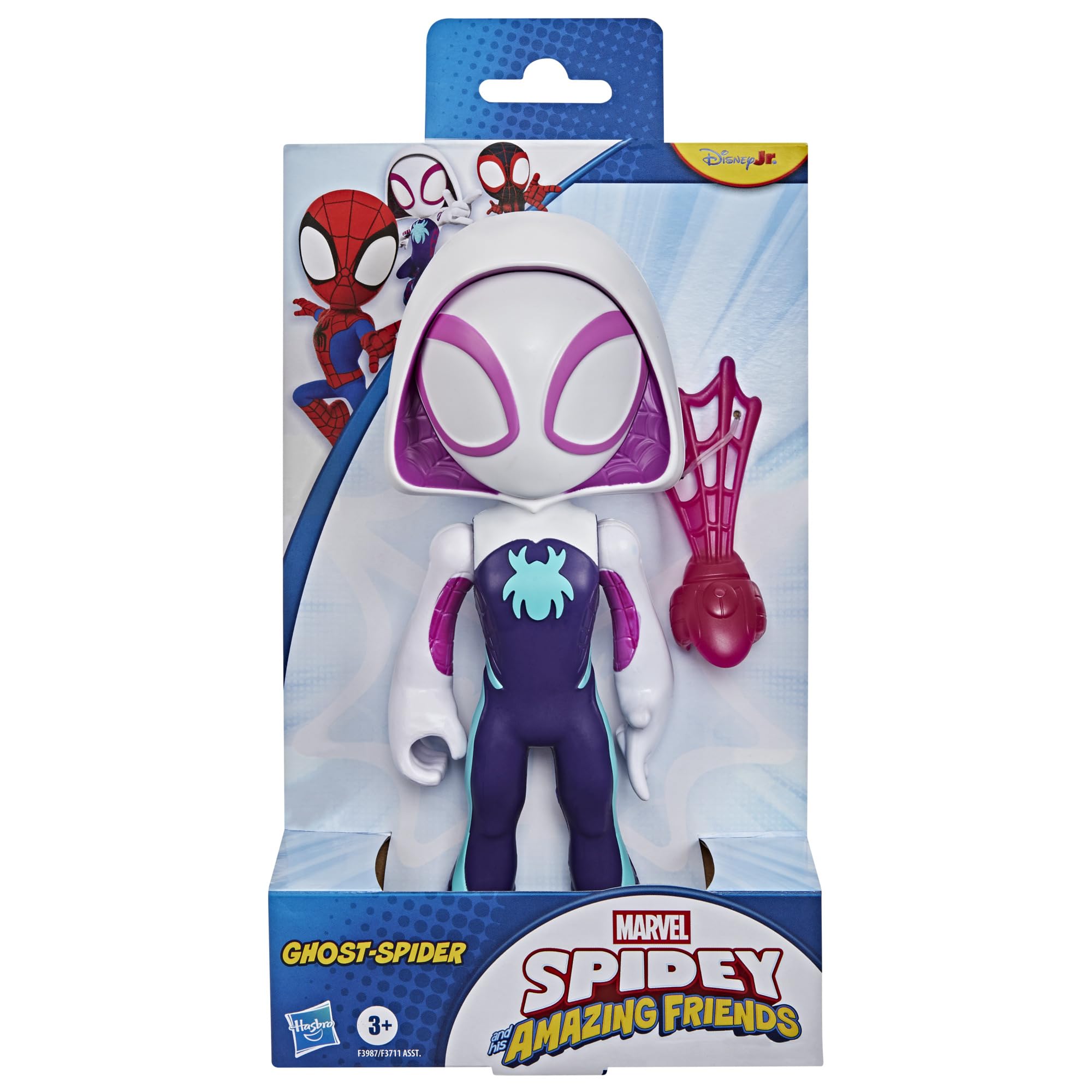 Figurine Ghost-Spider 22,5 Cm – Marvel Spidey Et Ses Amis – Articulée, Avec Toile – Dès 3 Ans