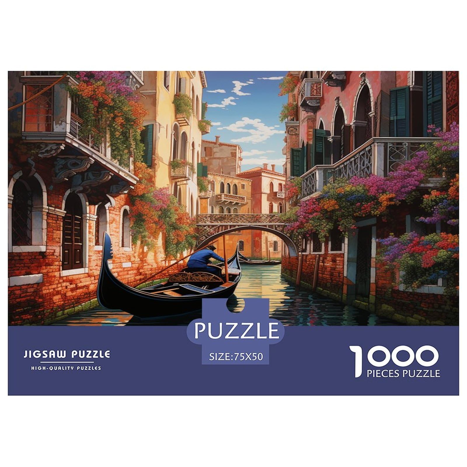 Venice Water City Puzzle 1000 sztuk dla dorosłych Puzzle Gra Edukacyjna Dla Dorosłych Wyzwanie Zabawka Puzzle Wyzwanie Prezent Dla Wszystkich Kobiet I Mężczyzn 1000 sztuk (75 x 50 cm)