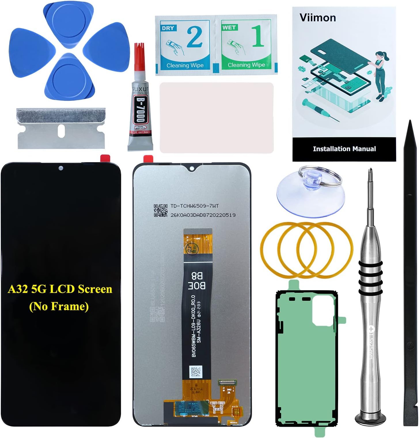 LCD Screen Replacement Kits (No Frame) Compatible with Samsung Galaxy A32 5G SM-A326U Touch Screen Digitizer with Repair Tools