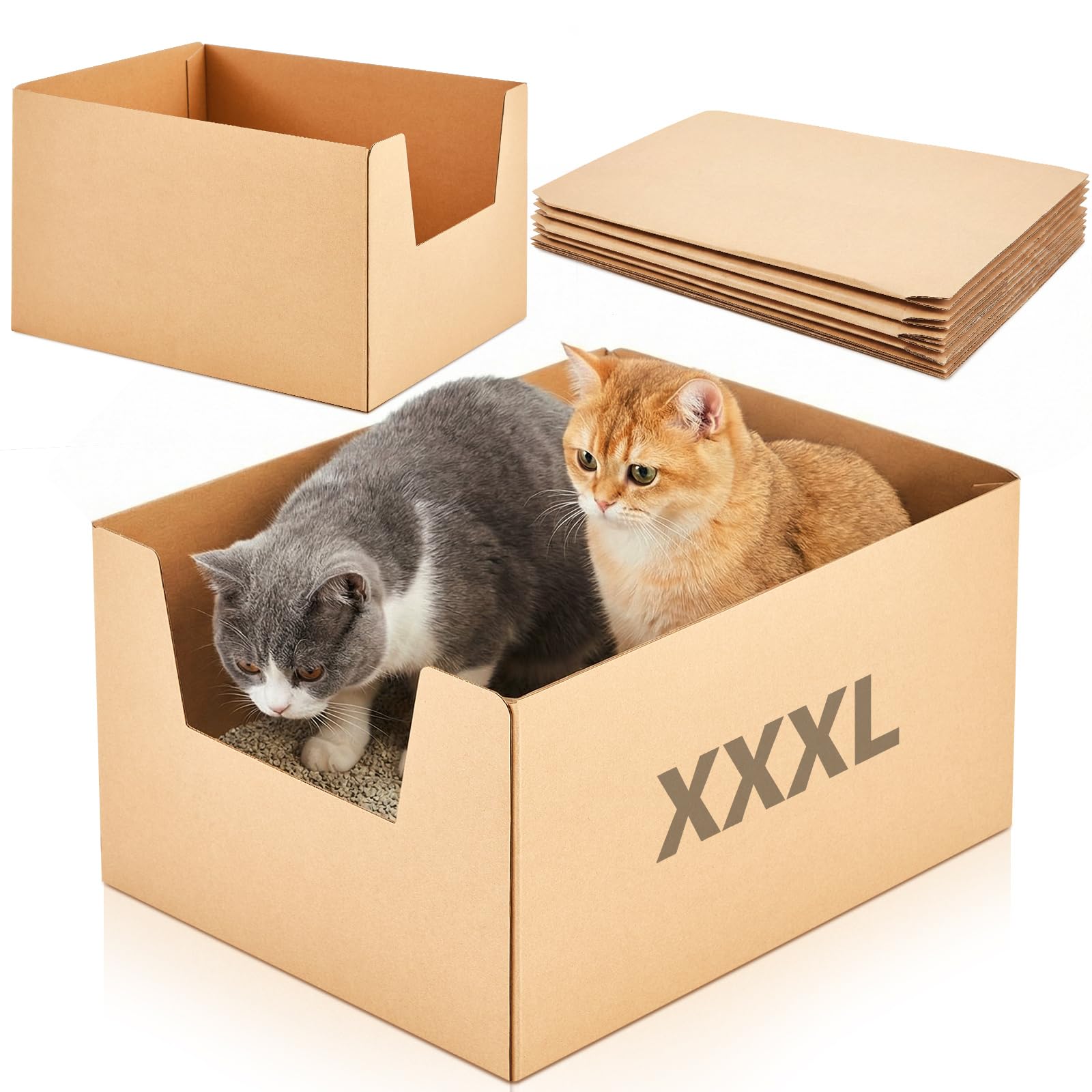 Lounsweer 2 Pack XXL Disposable Litter Boxes for Large Cats