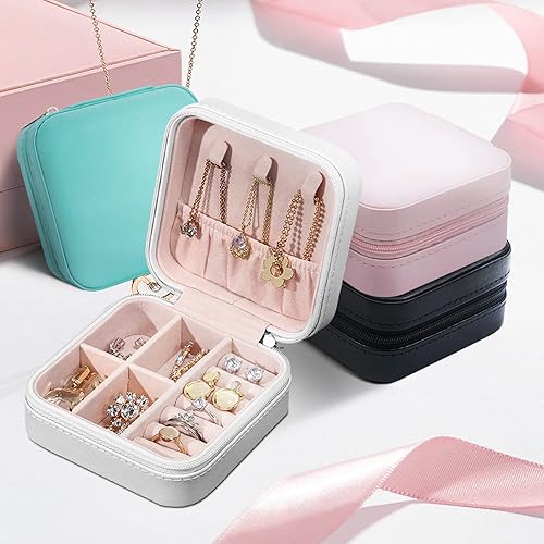 Miniatura 6 de Joyero personalizado de viaje joyero de viaje organizador de joyas de cuero con nombre regalo personalizado de propuesta de dama de honor para