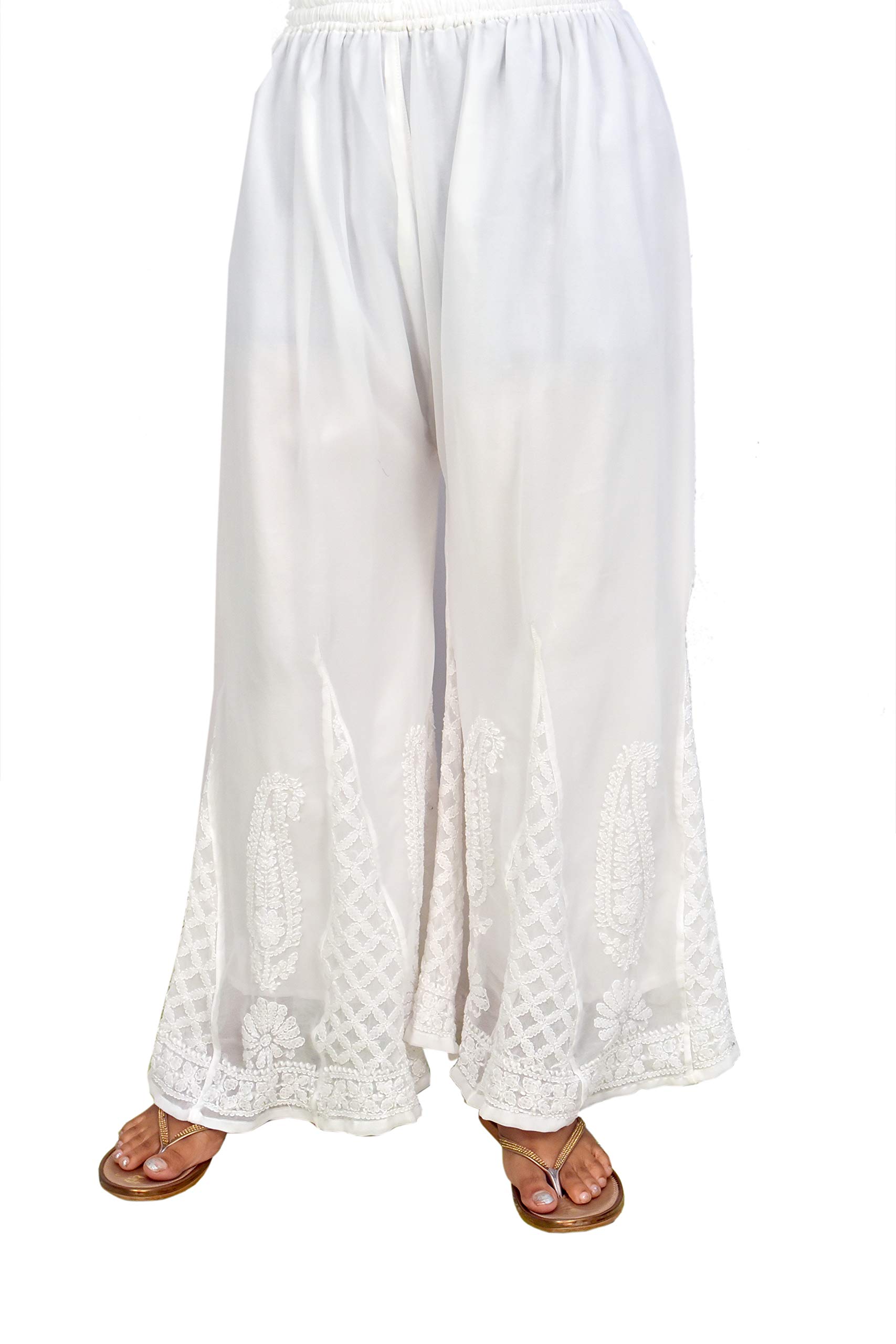 lucknowi libas Georgette Chikankari Sharara with inside inner-picture-33