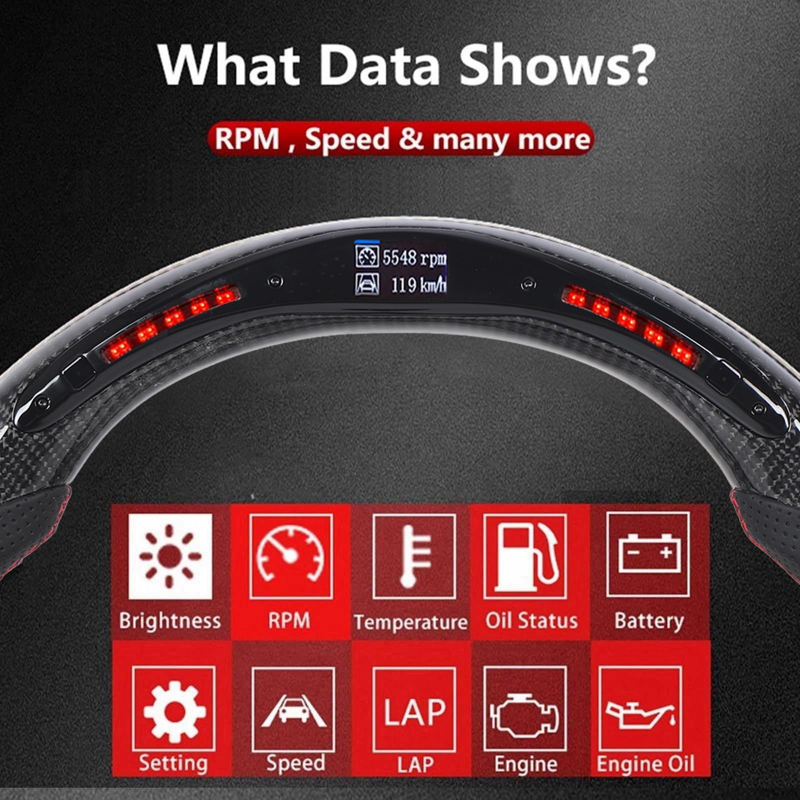 Flat Bottom D Type Racing LED Steering Wheel for S Clubman F54