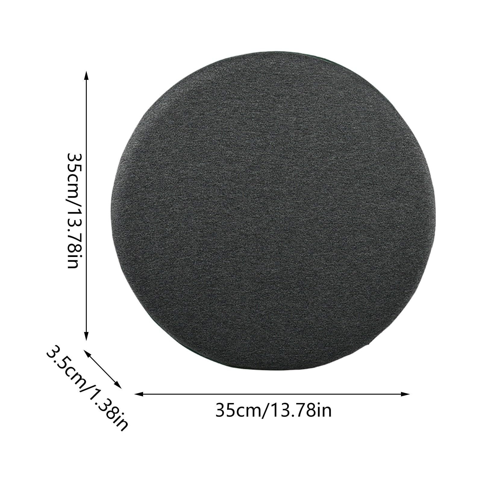 4er Set Sitzkissen Rund 35x35 cm - 3.5 cm Hoch rutschfest & Gemütlich Stuhlauflage - Abnehmbar & Waschbar Baumwolle Stuhlkissen für Wohnzimmer, Büro, Konferenzraum, Küche, Gartens, A-4er Hellgrau